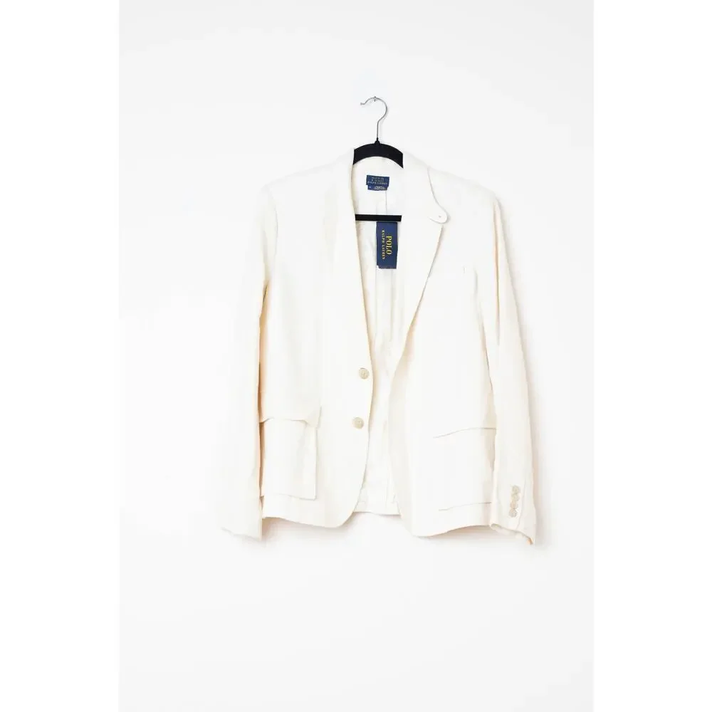 Polo Ralph Lauren Linen Blazer in White - Size 14 - Picture 1 of 8